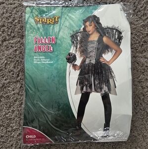 Spirit Fallen Angel Kids Costume - Black and Gray